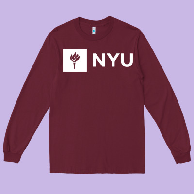 Nyu New York University Long Sleeve Tee Designed By Floraart