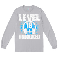 Moon Dust Level 18 Unlocked Birthday 18 Years Gamer Premium T Shirt Long Sleeve Tee - FloraArt