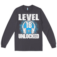 Smoke Level 18 Unlocked Birthday 18 Years Gamer Premium T Shirt Long Sleeve Tee - FloraArt