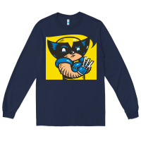Navy snikt i, wolverine Long Sleeve Tee - FloraArt