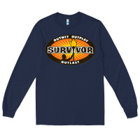 Navy Survivor Outwit, Outplay, Outlast Long Sleeve Tee - FloraArt