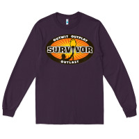 Plum Survivor Outwit, Outplay, Outlast Long Sleeve Tee - FloraArt