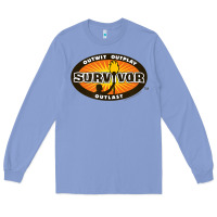 Colony Blue Survivor Outwit, Outplay, Outlast Long Sleeve Tee - FloraArt