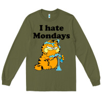 Army Green i hate monday Long Sleeve Tee - FloraArt