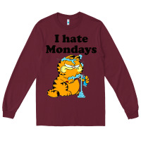 Burgundy i hate monday Long Sleeve Tee - FloraArt