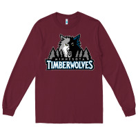 Burgundy timberwolves Long Sleeve Tee - FloraArt