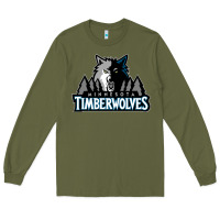 Army Green timberwolves Long Sleeve Tee - FloraArt