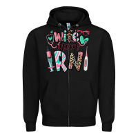 Black wife mom rn registered nurse Zipper Hoodie - RanaPortraitStore