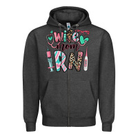 Charcoal Heather wife mom rn registered nurse Zipper Hoodie - RanaPortraitStore