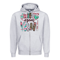 Heather Grey wife mom rn registered nurse Zipper Hoodie - RanaPortraitStore