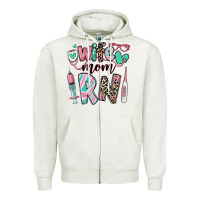 Oatmeal Heather wife mom rn registered nurse Zipper Hoodie - RanaPortraitStore