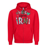 Red wife mom rn registered nurse Zipper Hoodie - RanaPortraitStore