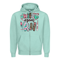 Seafoam wife mom rn registered nurse Zipper Hoodie - RanaPortraitStore