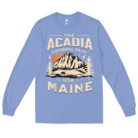Colony Blue acadia national park maine nature hike outdoors vintage t shirt Long Sleeve Tee - ArtMosaic