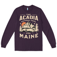 Plum acadia national park maine nature hike outdoors vintage t shirt Long Sleeve Tee - ArtMosaic