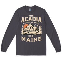 Acadia National Park Maine Nature Hike Outdoors Vintage T Shirt Long Sleeve Tee | Teevron