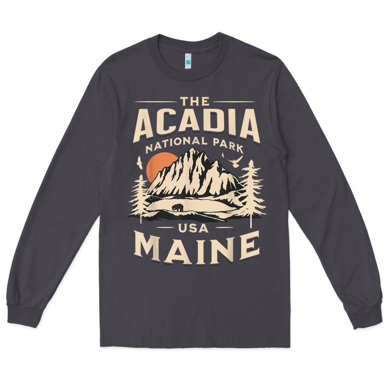 Acadia National Park Maine Nature Hike Outdoors Vintage T Shirt Long Sleeve Tee by ArtMosaic | Teevron