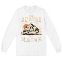 White acadia national park maine nature hike outdoors vintage t shirt Long Sleeve Tee - ArtMosaic