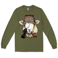 Army Green Detective Sheep Lamb Spy Investigator Farmer Sheep Lover 53 Long Sleeve Tee - ArtMosaic