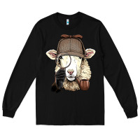 Black Detective Sheep Lamb Spy Investigator Farmer Sheep Lover 53 Long Sleeve Tee - ArtMosaic