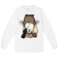 White Detective Sheep Lamb Spy Investigator Farmer Sheep Lover 53 Long Sleeve Tee - ArtMosaic