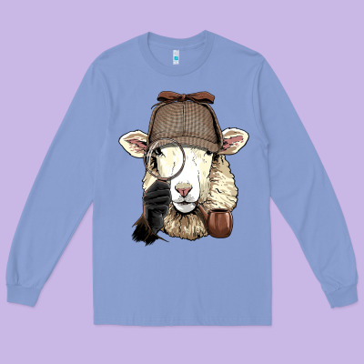 Detective Sheep Lamb Spy Investigator Farmer Sheep Lover 53 Long Sleeve Tee Designed By Artmosaic
