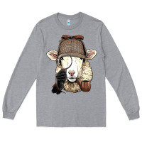Heather Grey Detective Sheep Lamb Spy Investigator Farmer Sheep Lover 53 Long Sleeve Tee - ArtMosaic