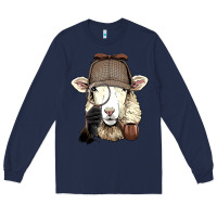 Navy Detective Sheep Lamb Spy Investigator Farmer Sheep Lover 53 Long Sleeve Tee - ArtMosaic