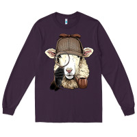 Plum Detective Sheep Lamb Spy Investigator Farmer Sheep Lover 53 Long Sleeve Tee - ArtMosaic