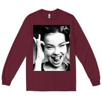 Burgundy my name is bjork [tw] Long Sleeve Tee - ArtMosaic