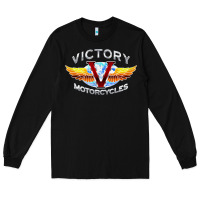 Black Victory Motorcycles Long Sleeve Tee - ArtMosaic