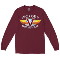 Burgundy Victory Motorcycles Long Sleeve Tee - ArtMosaic