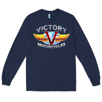 Navy Victory Motorcycles Long Sleeve Tee - ArtMosaic