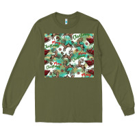 Army Green christmas magic pattern Long Sleeve Tee - CowhideDigitalArt