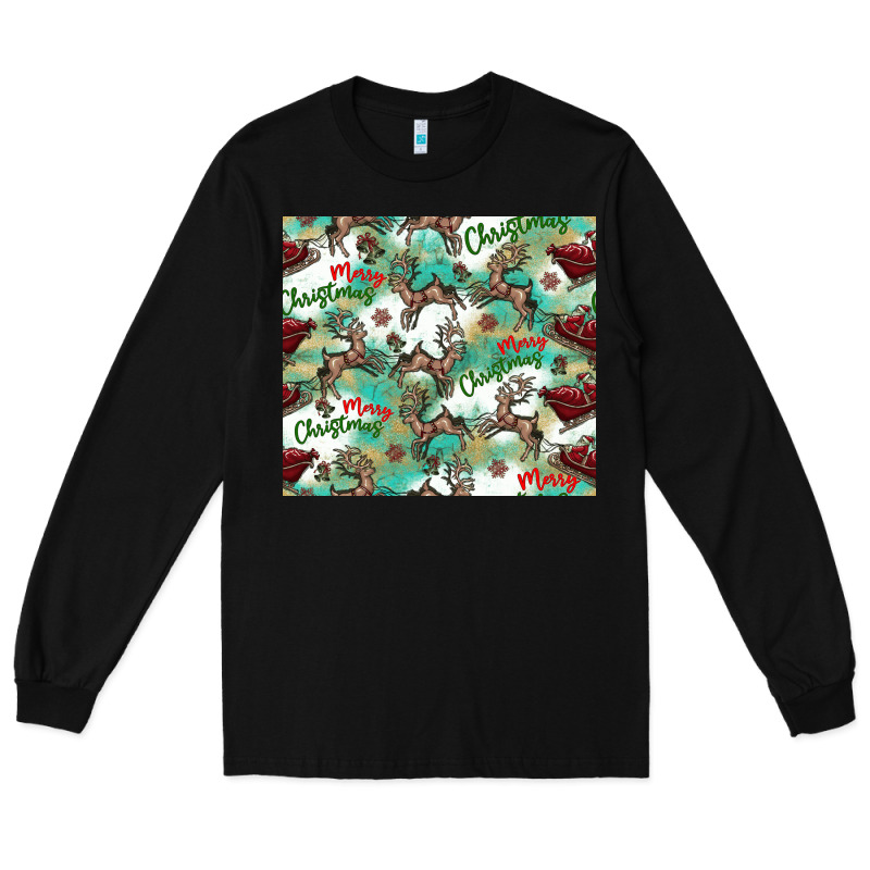 Christmas Magic Pattern Long Sleeve Tee by CowhideDigitalArt | Teevron