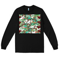 Black christmas magic pattern Long Sleeve Tee - CowhideDigitalArt