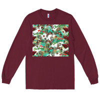 Burgundy christmas magic pattern Long Sleeve Tee - CowhideDigitalArt