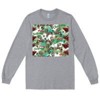 Heather Grey christmas magic pattern Long Sleeve Tee - CowhideDigitalArt