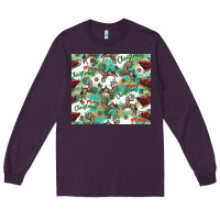 Plum christmas magic pattern Long Sleeve Tee - CowhideDigitalArt