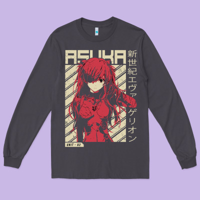 Asuka Evangelion Long Sleeve Tee Designed By Artmosaic