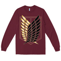 Burgundy Shingekis no kyojinn Long Sleeve Tee - ArtMosaic