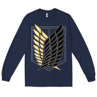 Navy Shingekis no kyojinn Long Sleeve Tee - ArtMosaic