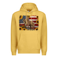 Antique Gold american th of july wolves Premium Hoodie - Jasminsmagicworld