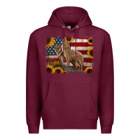 Burgundy american th of july wolves Premium Hoodie - Jasminsmagicworld