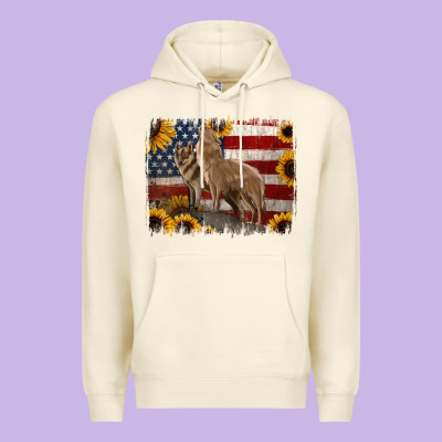American Th Of July Wolves Premium Hoodie Designed By Jasminsmagicworld