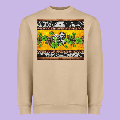St Patricks Day Western Shamrock Heavyweight Sweatshirt Designed By Jasminsmagicworld