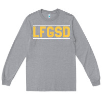 Heather Grey Exclusive Brown LFGSD Official Fun Design T Shirt Long Sleeve Tee - ArtMosaic
