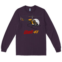 Plum bell 47 helicopter Long Sleeve Tee - ArtMosaic