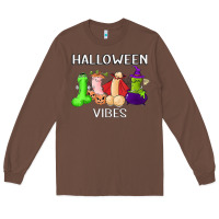 Chestnut halloween vibes dick tie dye hippie retro lazy costume Long Sleeve Tee - ArtMosaic