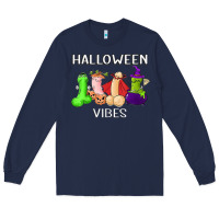 Navy halloween vibes dick tie dye hippie retro lazy costume Long Sleeve Tee - ArtMosaic
